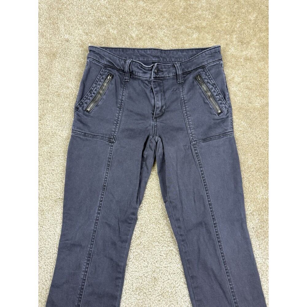 Gap Jeans Size 2 Skinny Zipper Accent Front Seam Black Faded Gray Stretch B142